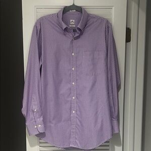 Men’s Peter Millar  Button Down medium Purple Check Print. EUC long sleeve